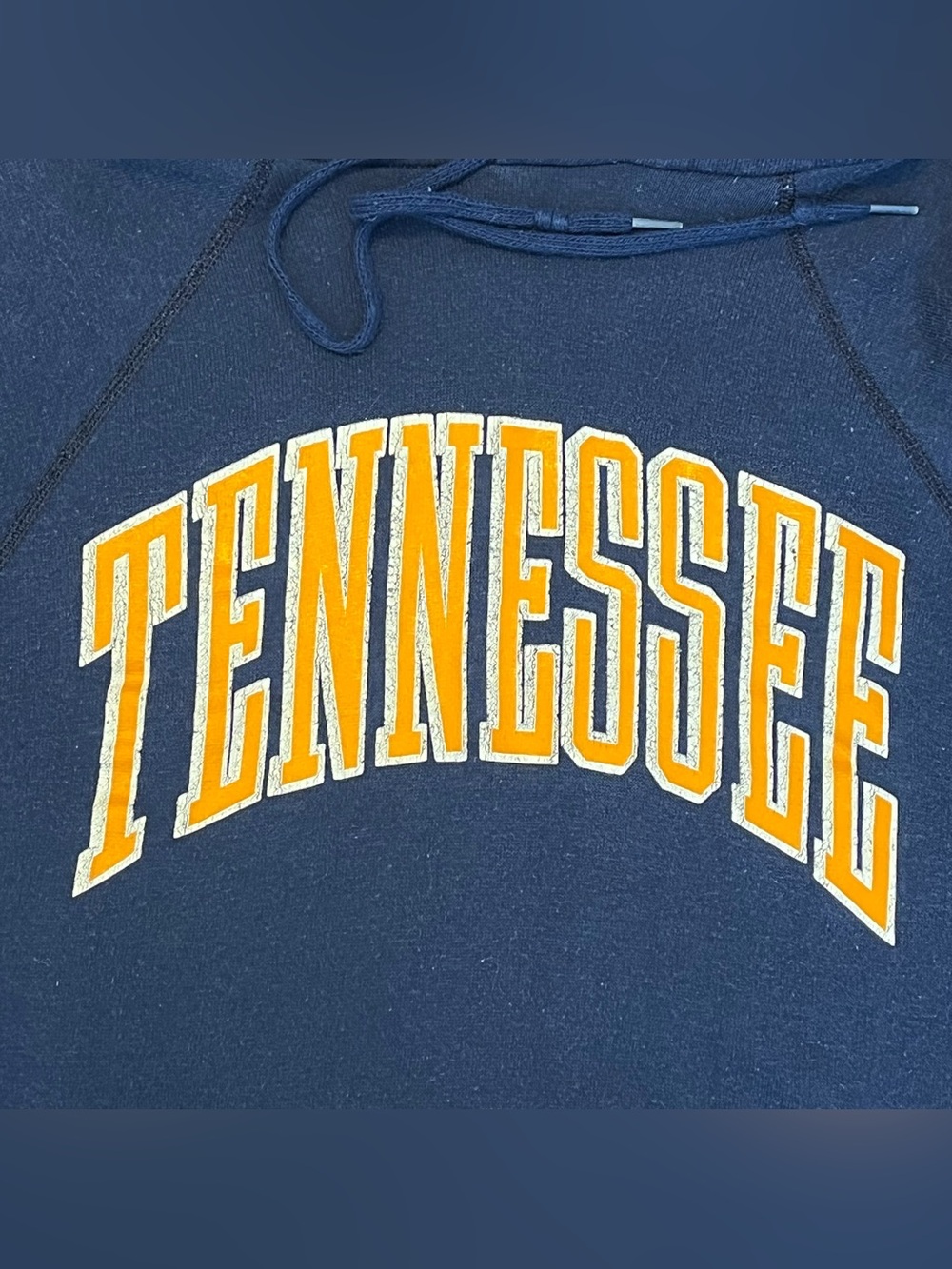 Vintage Tennessee Tultex Spellout Navy Hoodie Collegiate Pullover Adult Medium - Picture 3 of 5